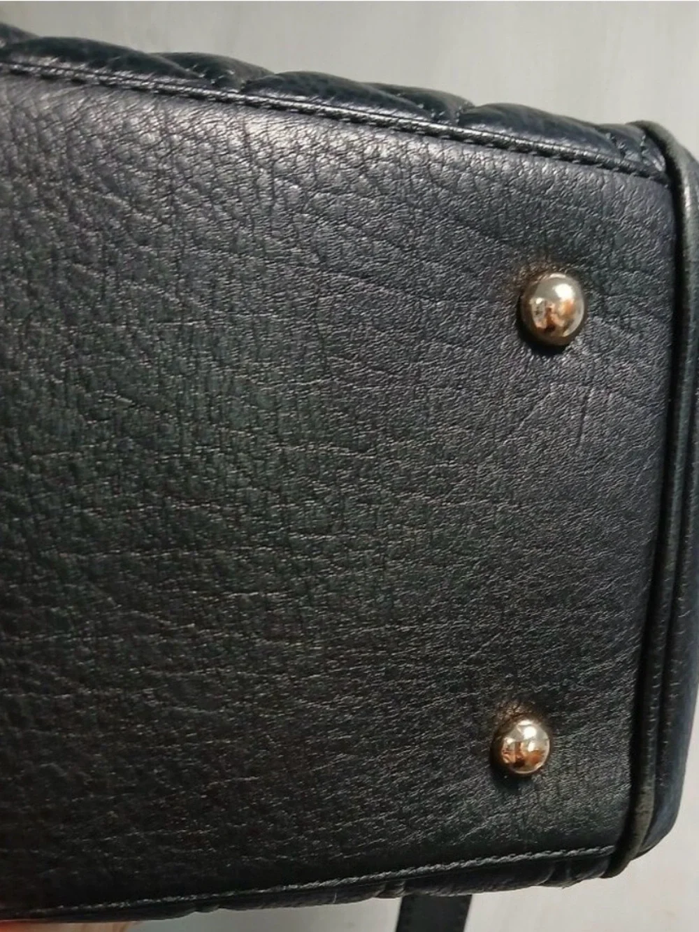 Vera Bradley Black Quilted Leather Satchel